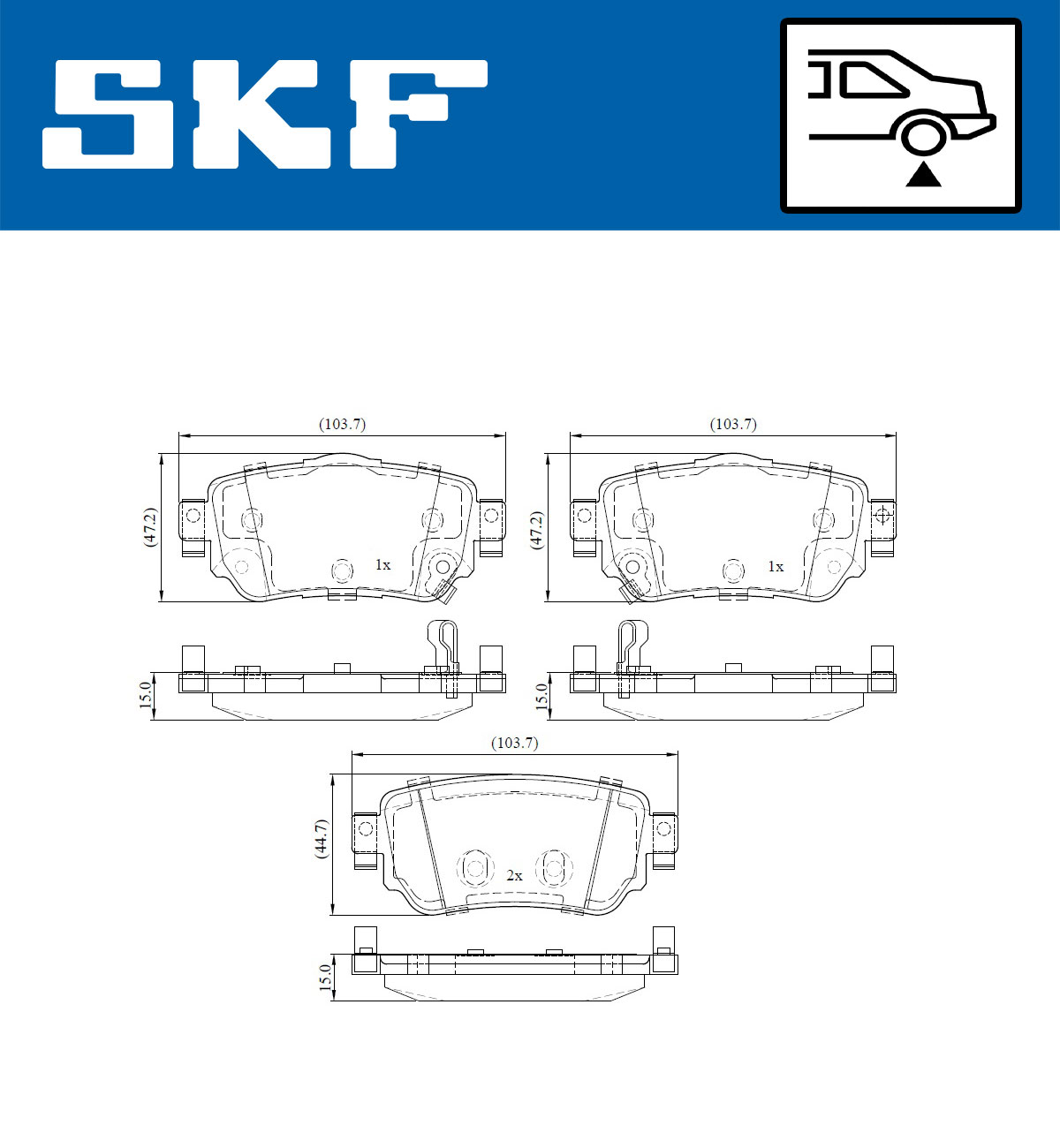 Set placute frana,frana disc VKBP 90109 A SKF